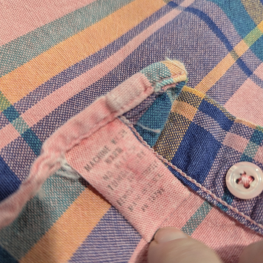 Vintage 80's American Eagle Super Soft Faded Cotton Plaid Shirt - Picture 7 of 11